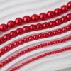 Contas de Pérola Sintética Vermelho Flamejante Shi Jia para Fazer Joias DIY