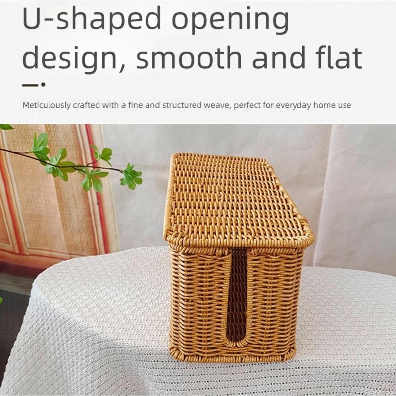 Elegant Handcrafted PE Woven Desktop Organiser Basket For Charger And Cables Waterproof Power Strips Holder