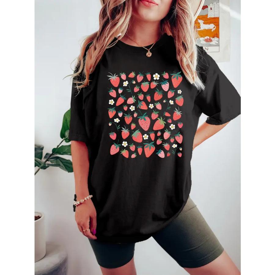 Casual Short Sleeved Printed Fashionable Oversized Cotton 3D Top Pattern T-shirt for Men Comfortable Summer Round Neck