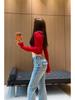 Nanyou High-Waist Schlagjeans für Damen - Schlankmachende Glockenhosen mit Pfirsich-Passform