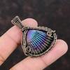 Titanium Coated Shell Pendant Copper Wire Wrapped Pendant Handmade Jewelry Sea Shell Gemstone Pendant Antique Copper Jewelry Wrapped Pendant