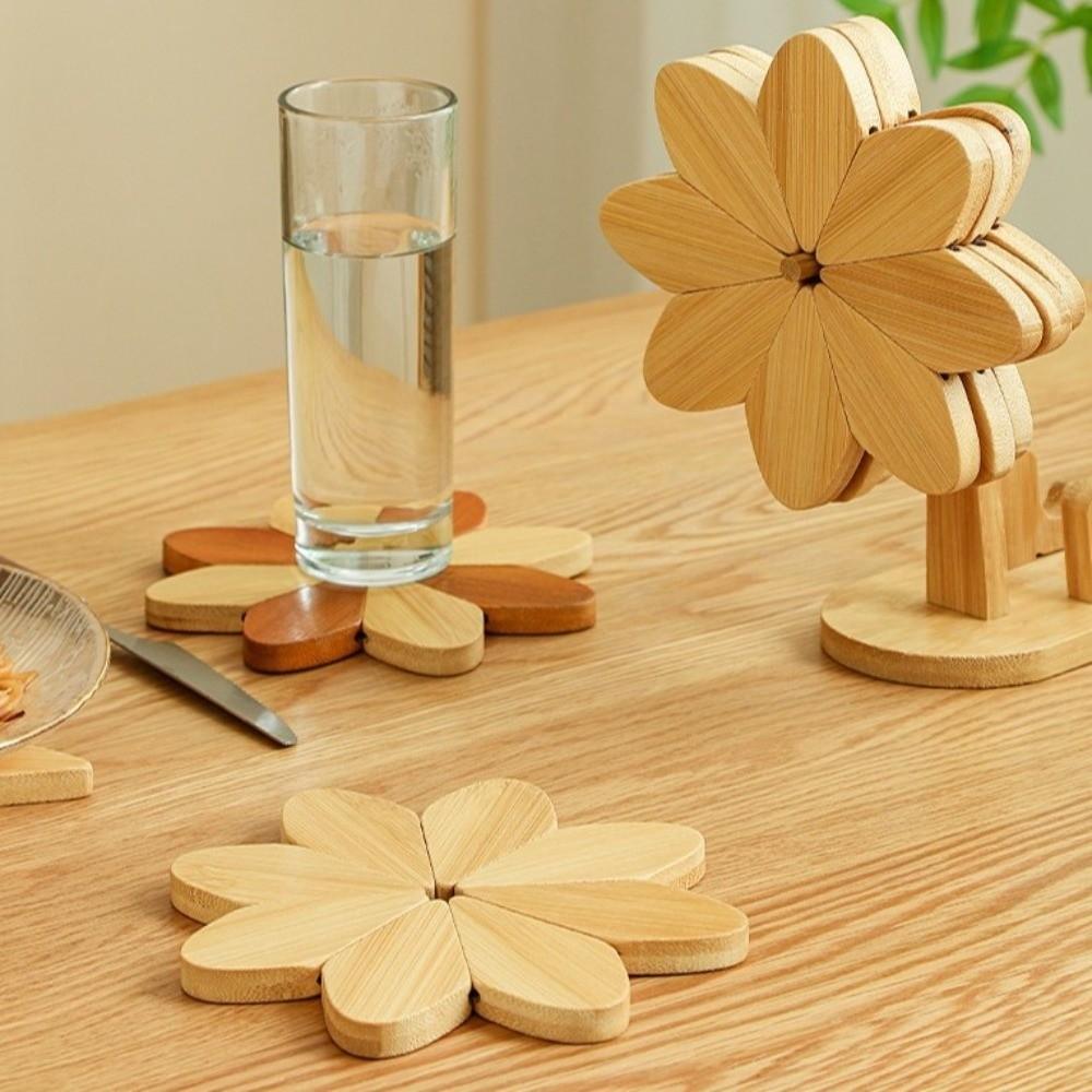 Decorative Wood Trivets Thicken Pot Holders Eco-Friendly Pot Holder Dining Table