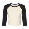 Bella + Canvas Dame/Damer Raglan 3/4 Erme Kort T-skjorte