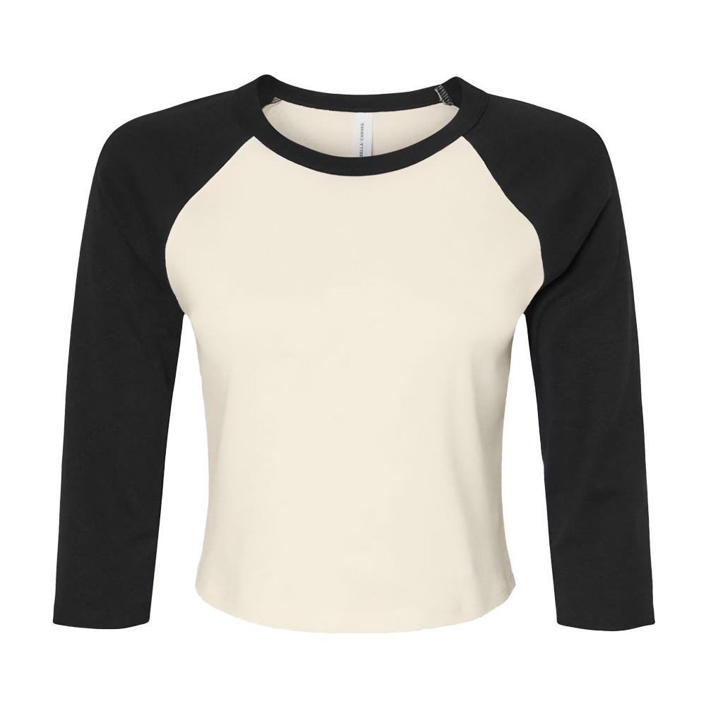 Bella + Canvas Dame/Damer Raglan 3/4 Erme Kort T-skjorte