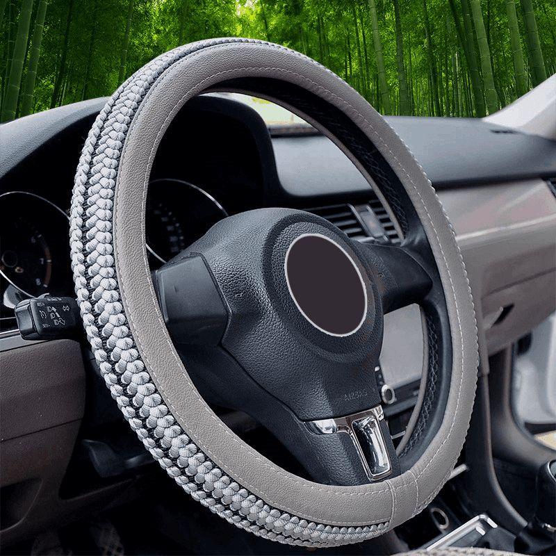 Good-Feeling Ice Silk Car Steering Wheel Cover, Universal for All Seasons, Non-Slip, Breathable, Sweat-Absorbent, Suitable for Thousands of Car Models