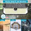 2Packs Solar Lights Outdoor Motion Sensor,466 LED Solar Powered Flood Lights 4000LM Solar Security Wall Lights with 3 Modes IP68 Waterproof for