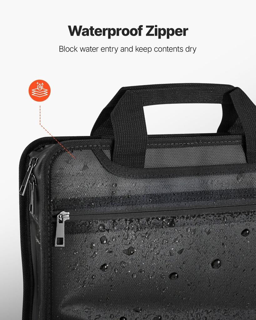 Fireproof Document Bag, 1000 Heat Insulated Fireproof & Waterproof Bag, Portable Multi-Layer File Storage Security Organizer Home Office Travel Use,