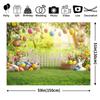 2D Easter Photo Booth Backdrop, Spring Garden with Bunnies & Floral Photography Background
