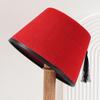 Tarboosh Fez Hat For Men Universal Red Moroccan Hat Ottoman Round Hat Breathable Turkish Tassels Cap Role Play Headwear
