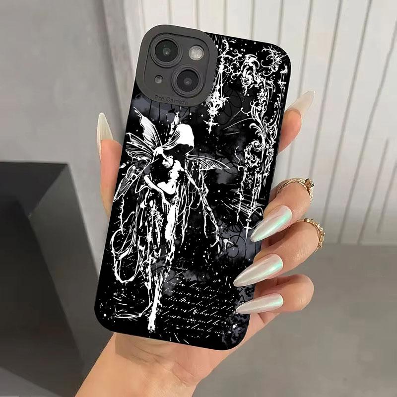 Luxury Retro Gothic Girl Angel Phone Case For iPhone 17 Air 16 Pro Max 16E 15 14 Plus 13 12 11 X XS XR Shockproof Silicone Cover