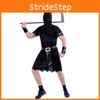 Mysterious Black And White Long Robe For Men Perfect For Halloween Festivities And Stage Events