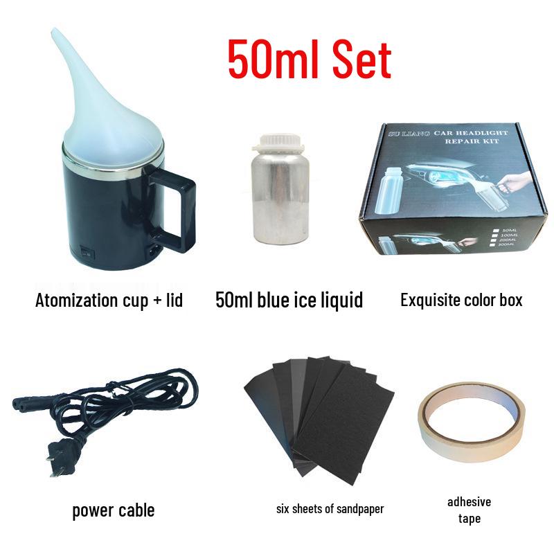 Car Headlight Refurbishing Kit with Liquid Atomizing Cup
