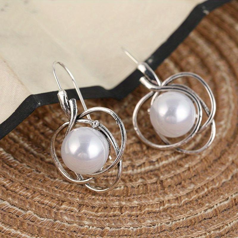 

Gentle Irregular Oval Imitation Pearl, Geometric with Mini Small Temperament Earrings, Women Banquet Wedding Wear