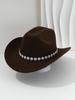 New cowboy hat premium top hat western jazz hat rhinestone flower decoration party hat hat