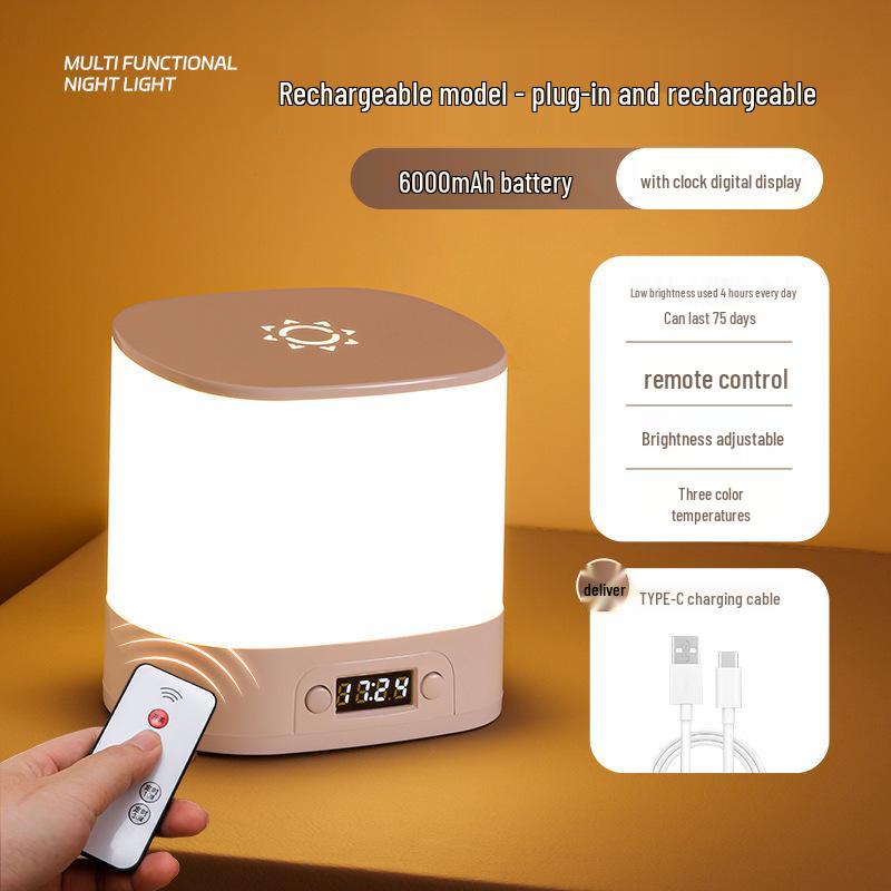 Rechargeable Touch Night Light with Remote - Eye Protection Table Lamp for Postpartum Baby Feeding & Bedroom Sleep