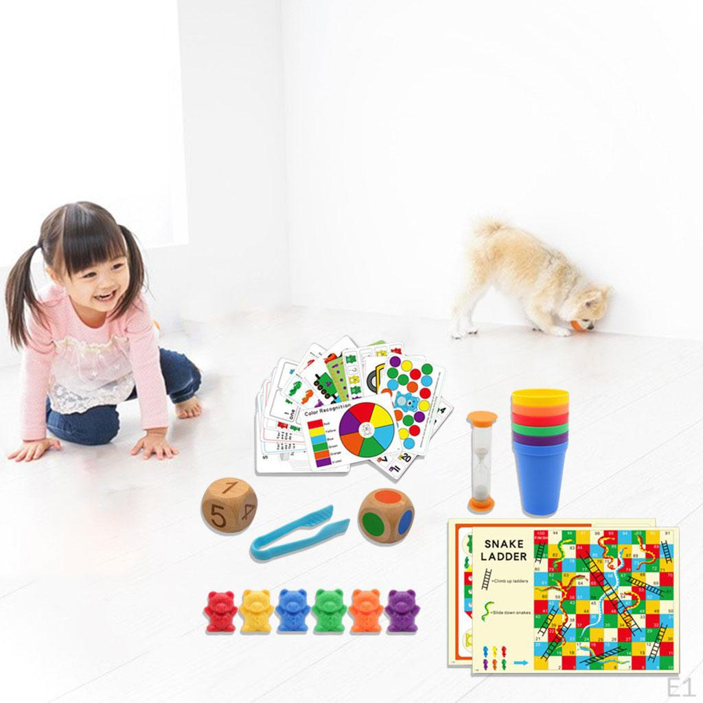 Children Addition and Subtraction Counting Sorting Bears Matching Game Playset Fun Math Learning for