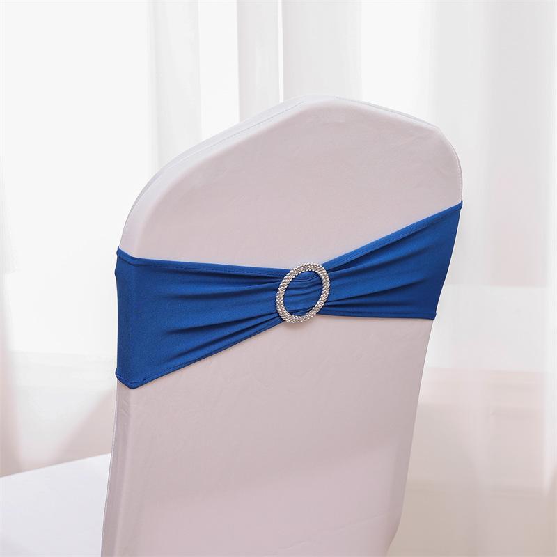 1Pcs Elegant Elastic Chair Back with Floral Bow Universal Chair Cover Buckle Sashes Chair Strap for Wedding Party Decor