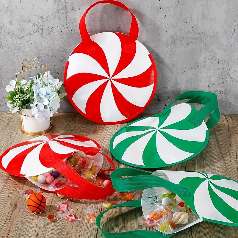 1/10PC Candy Cane-Shaped Birthdays Green & Red Striped Design Weddings Gift Bag Candy Cane Decorations 2 Colors
