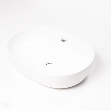 Dritto countertop washbasin 51.5X39 CM oval with tap hole white
