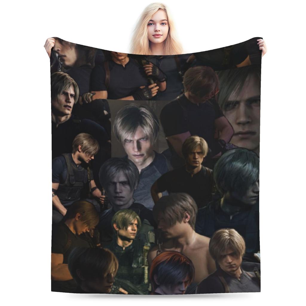 Leon Keneddy Residents Evils Druckdecke für Männer Frauen Super Weich Warm Überwurfdecken für Sofa 50x60 Zoll Mehrere Größen