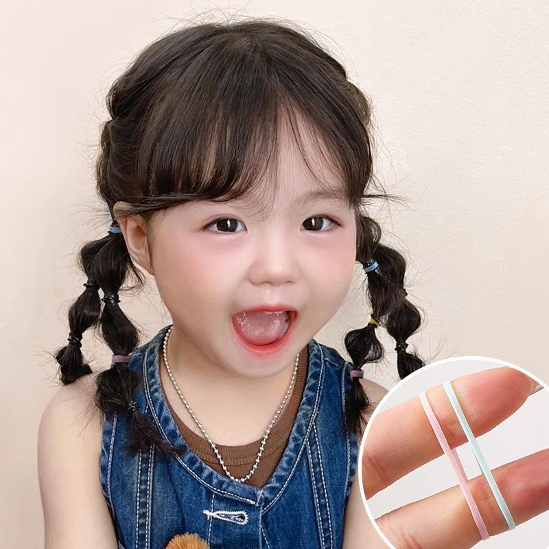 1000pcs/Barrel Cute Candy Hair Rope for Kids Multicolor No Damage Scrunchie Able Girls Hair Accessories