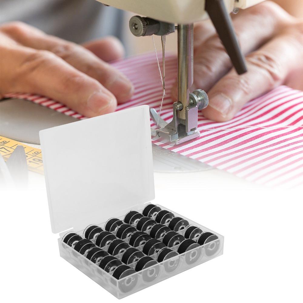 25pcs Soft Feel Bobbin Thread Kit Polyester Embroidery Bobbins Prewound Bobbins For Sewing Machines
