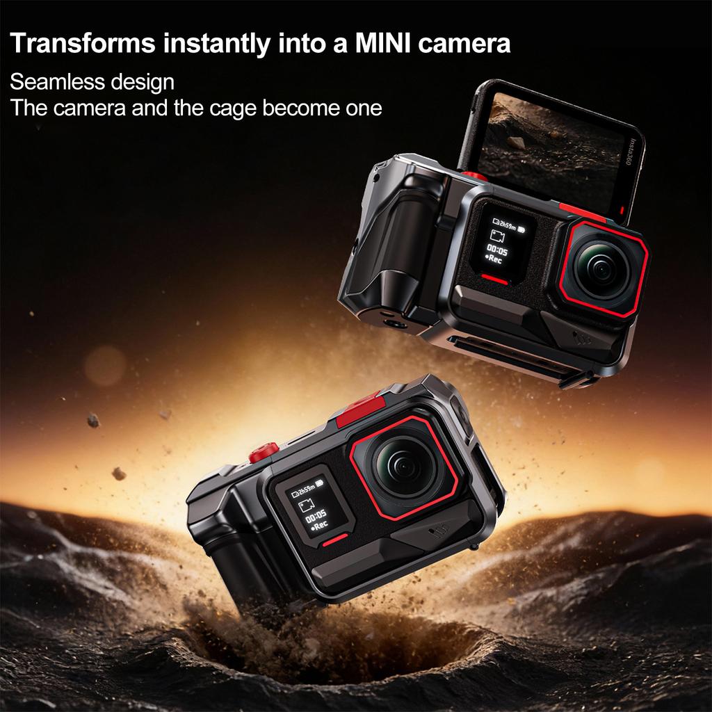 Handle Grip Kit for -AcePro2 Protective Frame Housing Case with 1/4 Threaded Hole for Video Light Microphone
