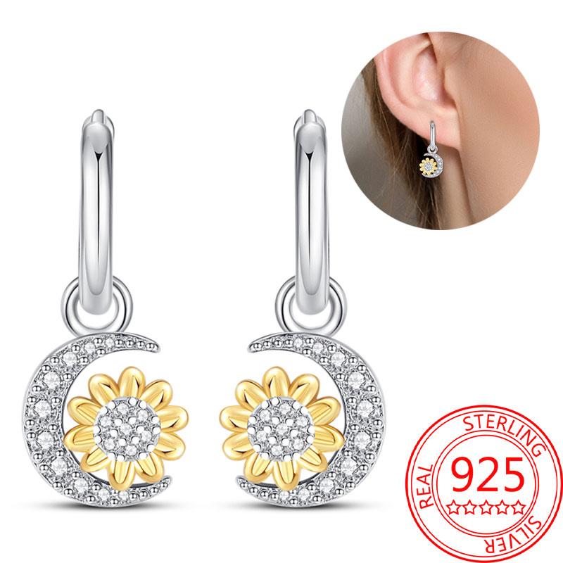 Brincos de abelha para menina adorável amarelo preto dançando abelha feliz s925 brincos de argola presente de aniversário joias de prata