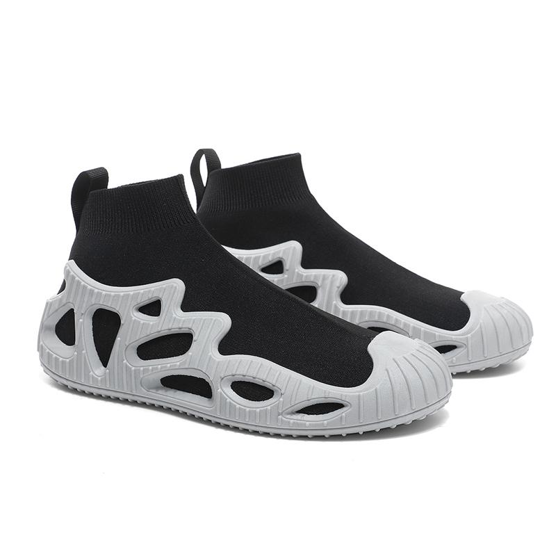 

Модные дышащие носки и обувь, однотонная тканая спортивная обувь, мужская и женская уличная обувь для отдыха, туфли для досок 36-47 47 серый/чёрный