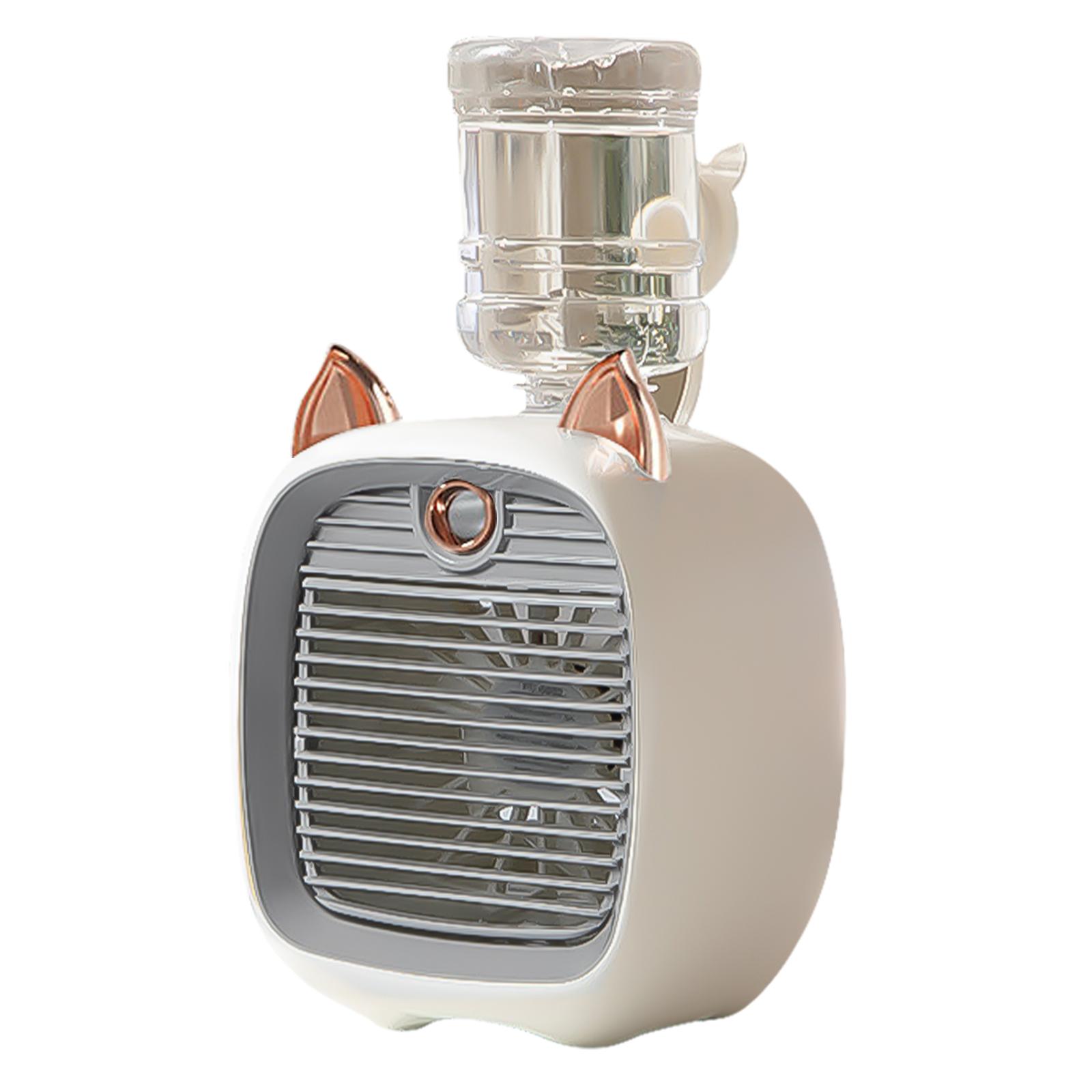 

USB-вентилятор для кондиционирования воздуха Mini 2400mAh Радиатор охлаждения воды Портативный 2 режима распыления 3-скоростной ветер с бутылкой воды для автомобильных путешествий серый