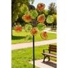 Outdoor Garden Metal Sunflower Windmill Dual Sided Rotating Iron Yard Ornament Weather Resistant Decorative Piece 95cm Height