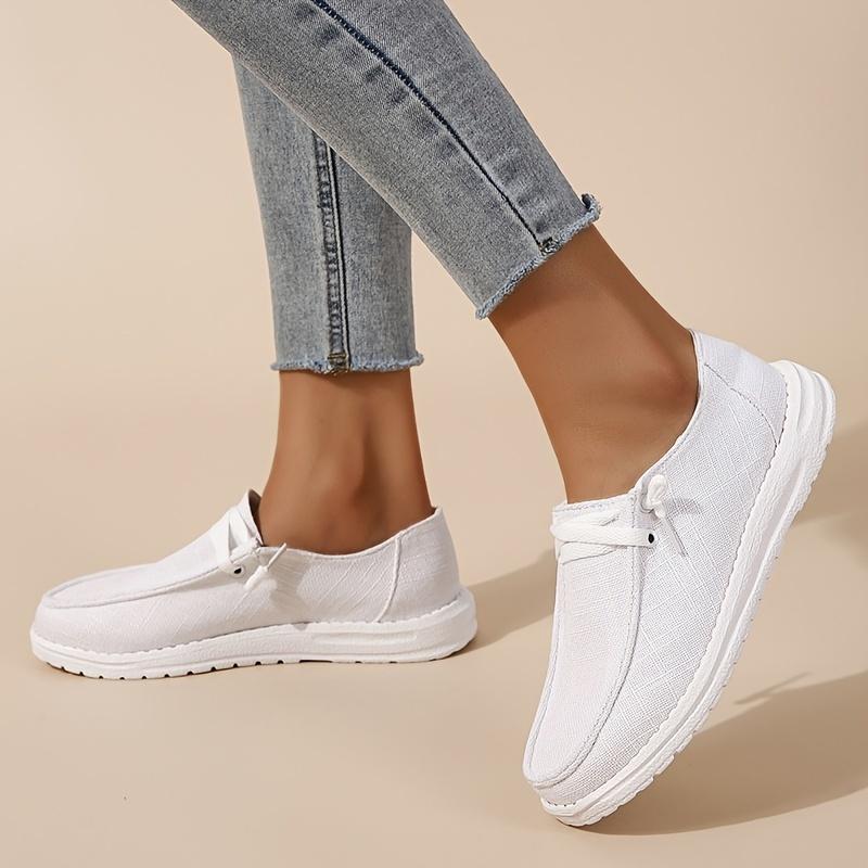 Loaferschoenen met veters voor dames, casual lichtgewicht instapschoenen van canvas, outdoorschoenen voor dames
