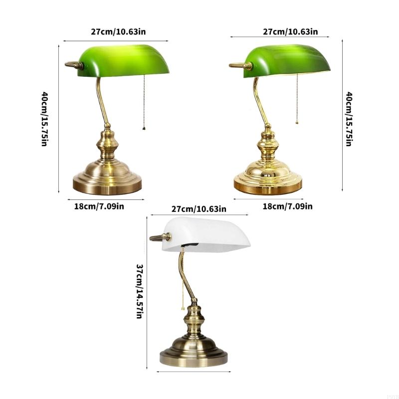 Retro Glass Lampshade Table lamps With Metal Base Reading Light Office Study Desk Lamp For Study Bedroom Enduring P9YB