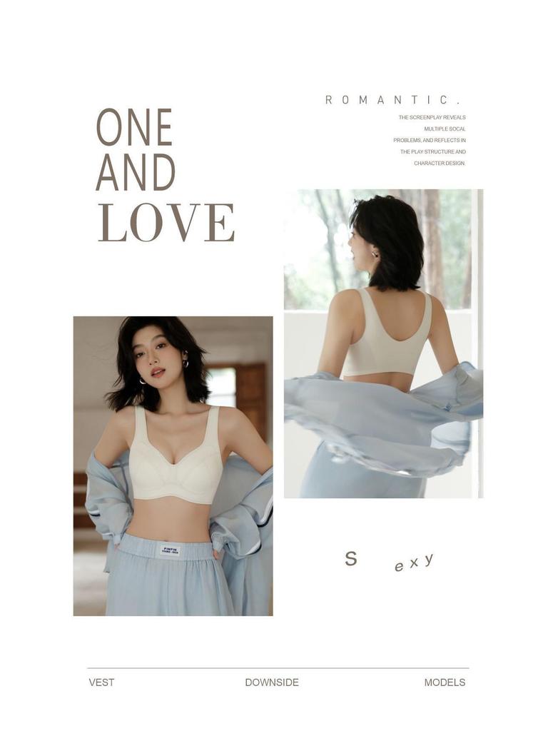 Cloud-Feel Women's Seamless Wireless Bra - Comfortable Medium-Thin Anti-Sag Vest Style with Fixed Cups