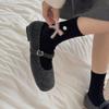 Ladies Autumn Sweet Cute Button Bow College Wind Cylinder Stack Socks