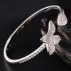 Micro Pave Zircon Adjustable Open Cuff Bracelet Butterfly Clover Star Fine Jewelry Women