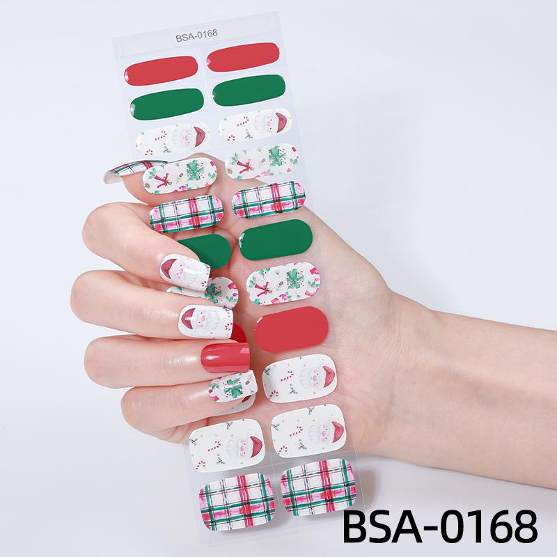 Factory Direct Fully Cured Gel Nail Stickers Popular Christmas Styles