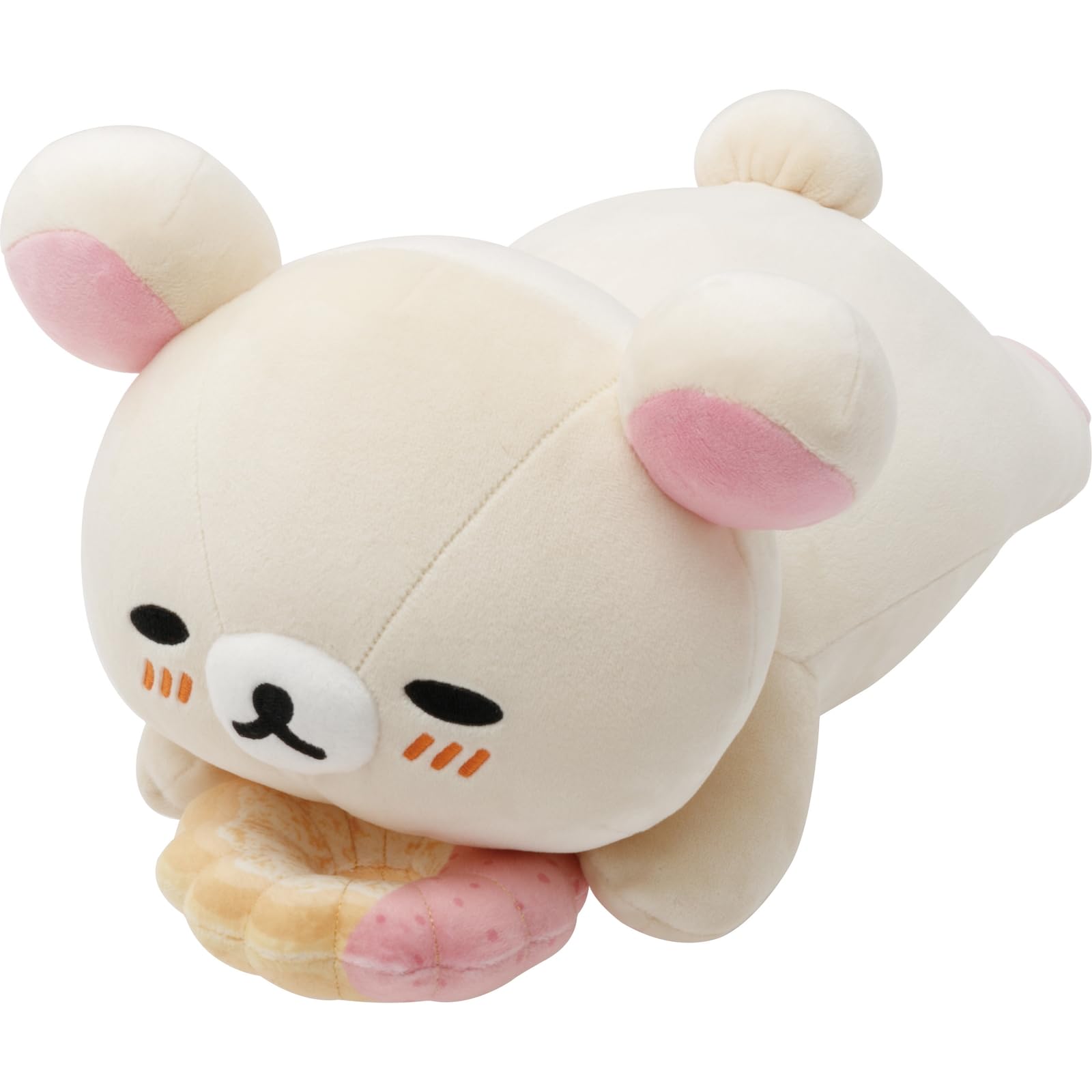 

San-X Rilakkuma Rilakkuma x Mister Donut Donut Roll Cushion Korilakkuma (Strawberry Custard French) MV27601 H160 x W180 x D300mm