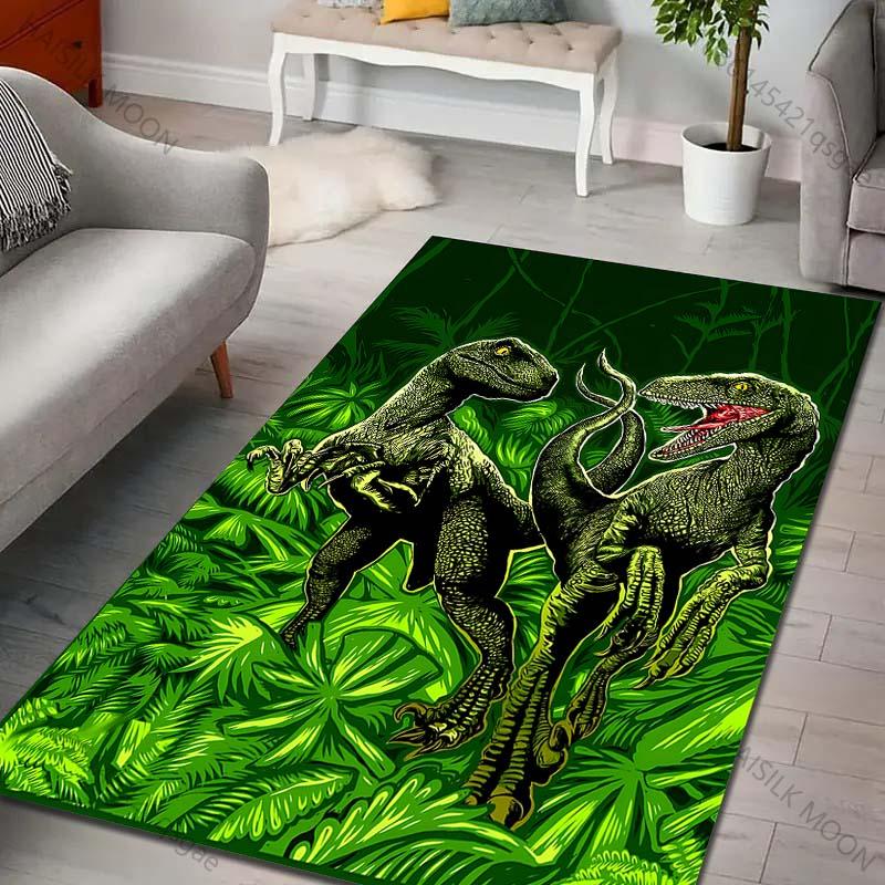 Two Dinosaurs Carpet for Living Room Bedroom Sofa Creative Doormat Home Decor Area Rugged Non-slip Mat Multiple Sizes
