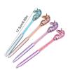 4Pcs Cute Unicorn Crystal Ballpoint Pens Creative Diamond Rotating Blue Writing Ballpoint Pen Unicorn Cat Love Style
