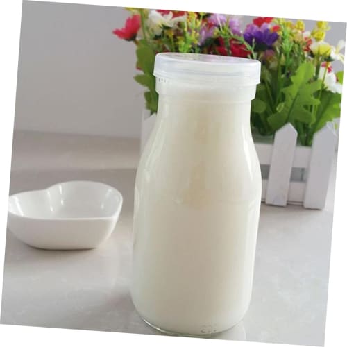 HOLIDYOYO 5-Piece 500ml Glass Milk Containers, Vintage Milk Bottles, Drink Containers, Fresh Milk Bottles, Mini Juice Bottles, Coladores, Small Bottle