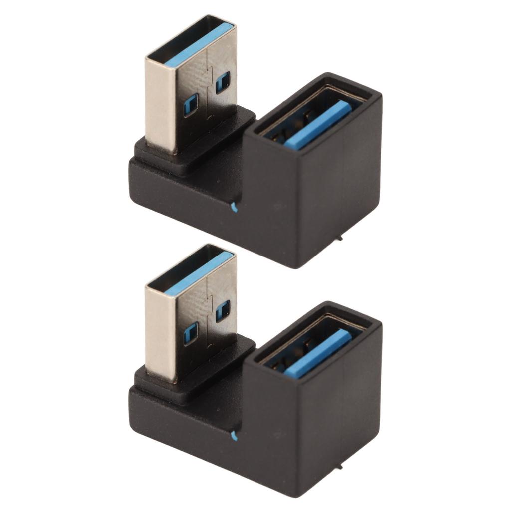 2Pcs USB3.0 Male To Female Adapter 10Gbps Transmission Aluminum Alloy Rapid Heat Dissipation USB3.0 Adapter