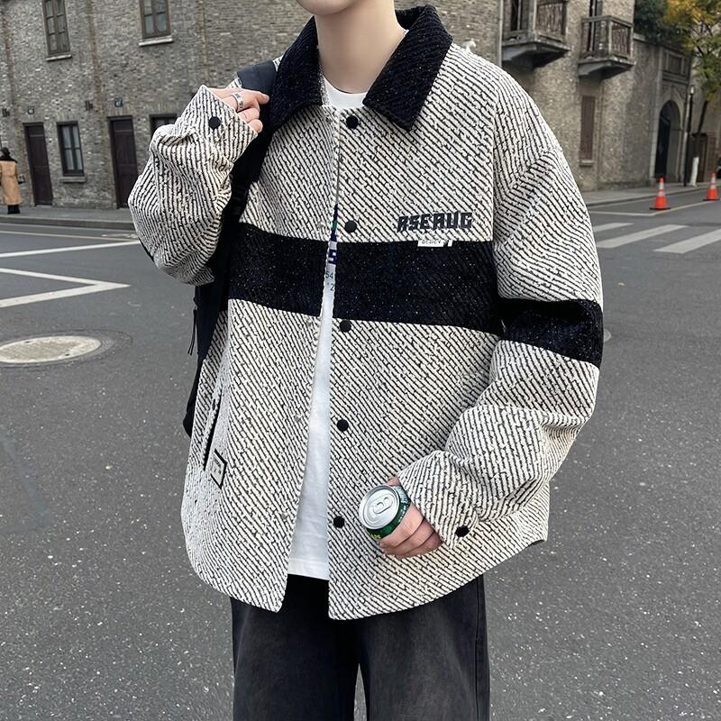 

Новая весенняя подростковая куртка Мужская куртка Модный повседневный дизайн Чувство Стиля Ученики средней школы Свободный топ 4XL