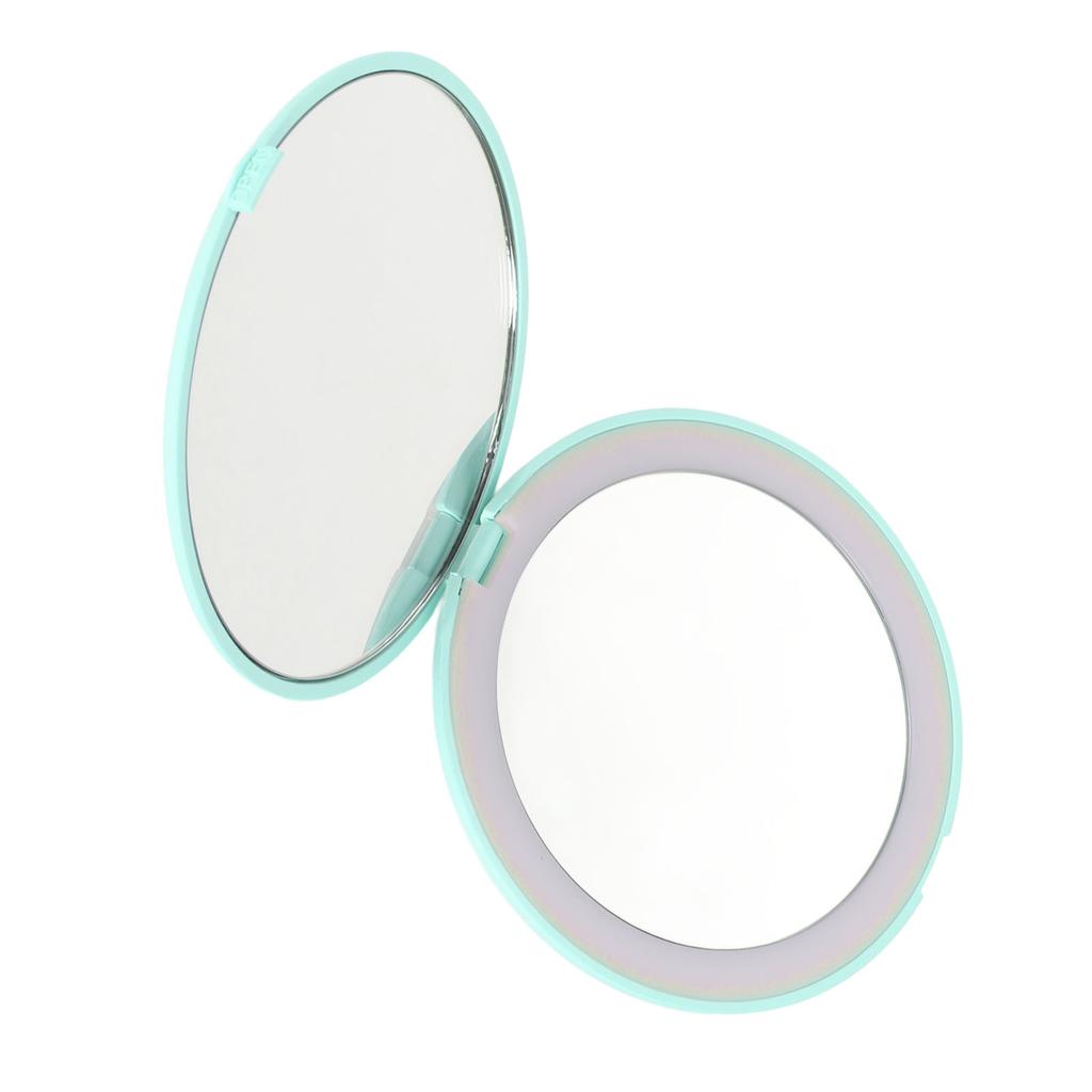 3.5 Inch LED Mirror 1X 10X Magnification Double Sided Makeup Mirror for Home Travel Built In Battery Green