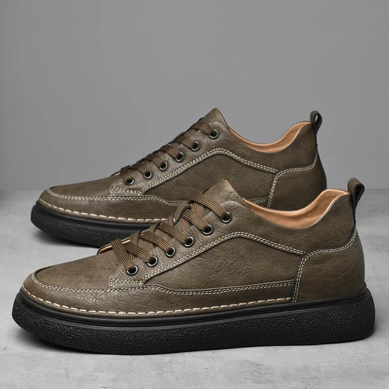 

Мужские дышащие спортивные повседневные модные туфли для серфинга, удобные, толстая подошва, невидимые внутри, увеличивающие рост 43 хаки