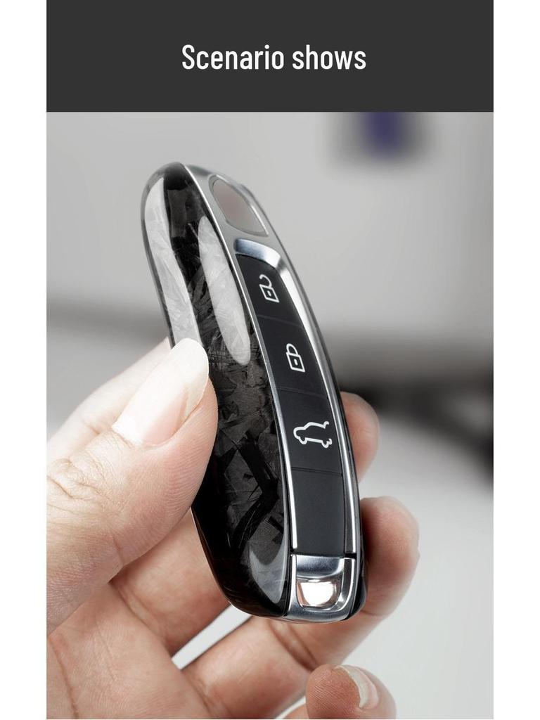 Real Carbon Fiber Key Case for Cayenne, Macan, 911, Panamera with Forged Pattern