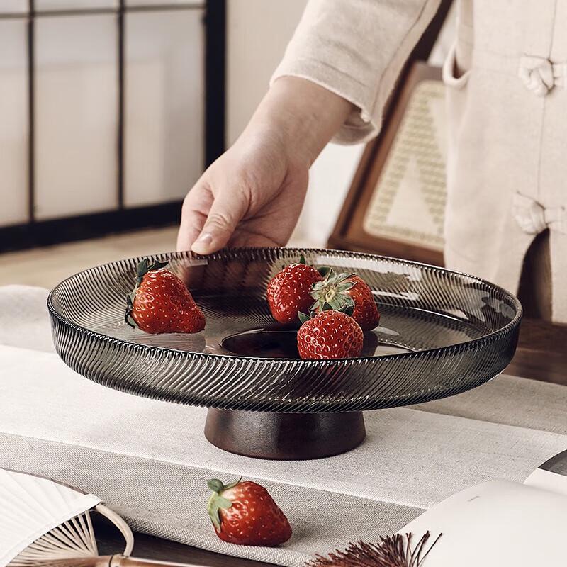 GENASI CRISTALGLASS High-Footed Glass Fruit & Snack Plate