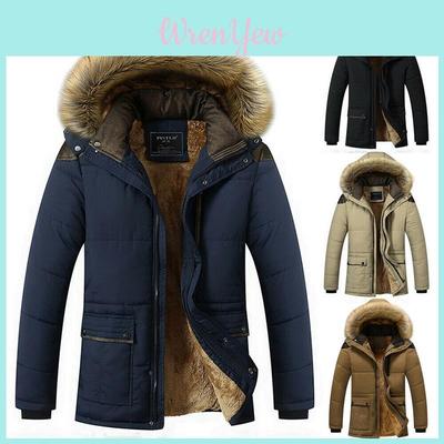 Men's Military Coat Thicken Warm Outwear Parka Hooded Jacket Outdoor Winter Fashion