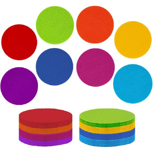 40 шт. Маркеры для ковра, Круглые маркеры 4 дюйма для коврового покрытия класса, 8 цветов, Точки для ковра для учителей начальной школы, Учеников, Детского сада