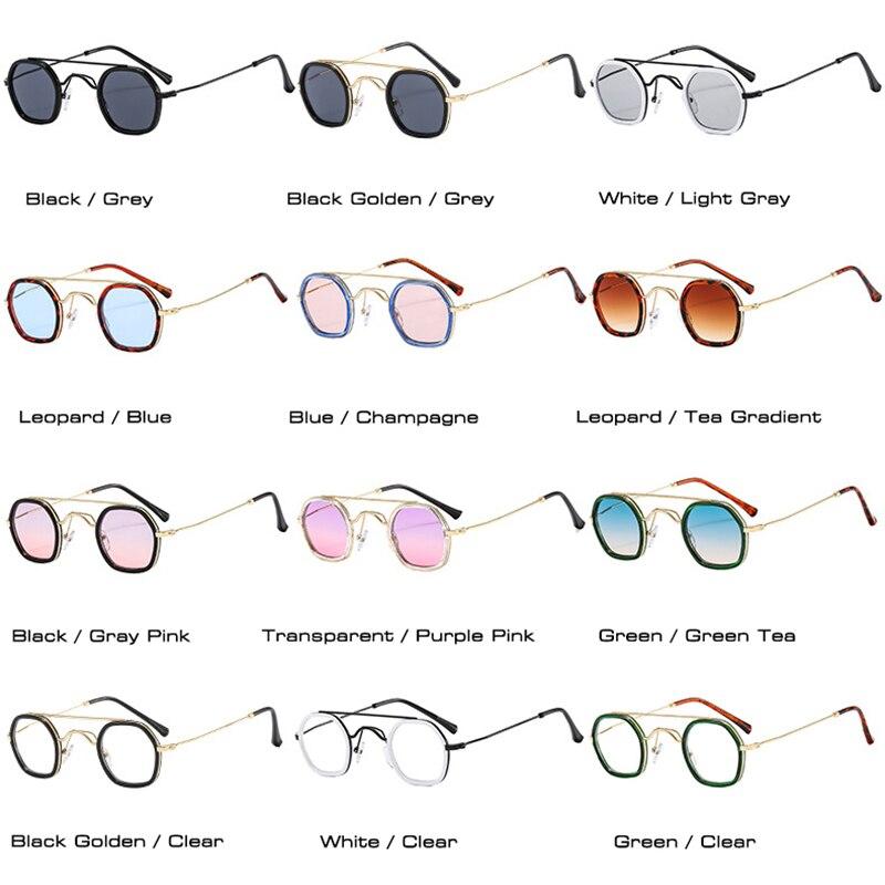 SHAUNA Retro Double Bridges Polygon Square Sunglasses Women Fashion Clear Ocean Gradient Lens Shades UV400 Men Punk Sun Glasses